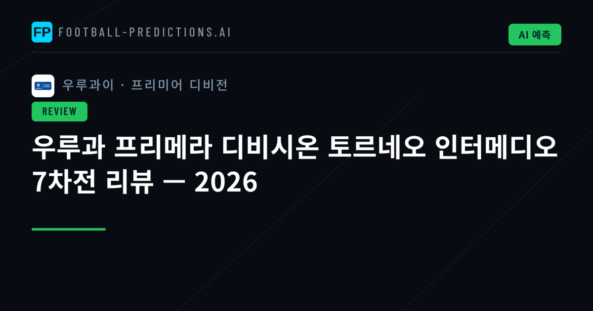 우루과 프리메라 디비시온 토르네오 인터메디오 7차전 리뷰 — 2026