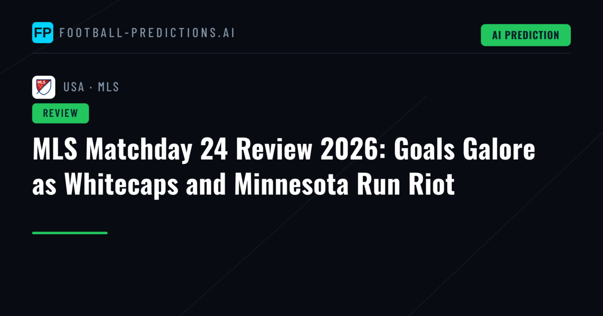 MLS Matchday 24 Review 2026: Goals Galore as Whitecaps and Minnesota Run Riot