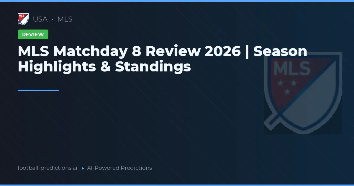 MLS Matchday 8 Review 2026 | Season Highlights & Standings
