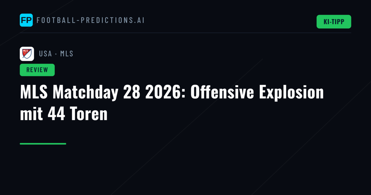MLS Matchday 28 2026: Offensive Explosion mit 44 Toren
