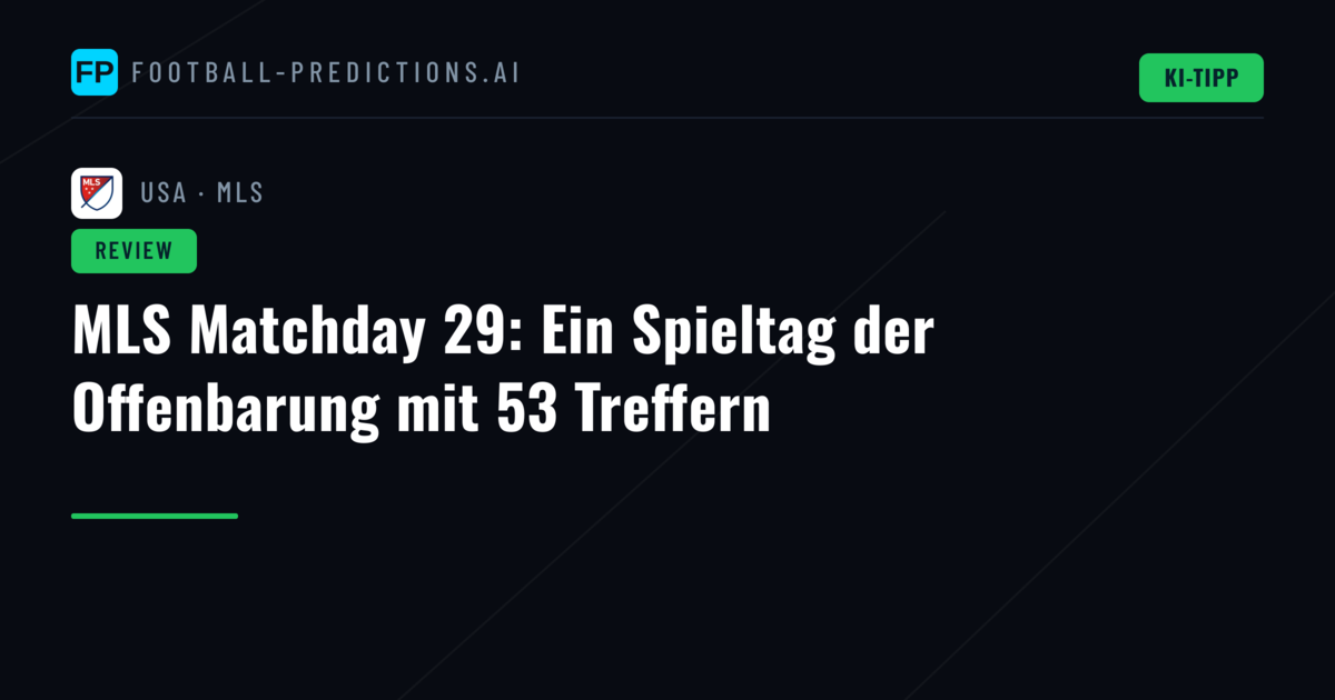 MLS Matchday 29: Ein Spieltag der Offenbarung mit 53 Treffern