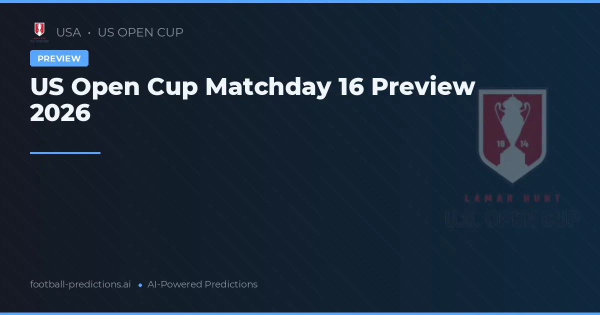 US Open Cup Matchday 16 Preview 2026