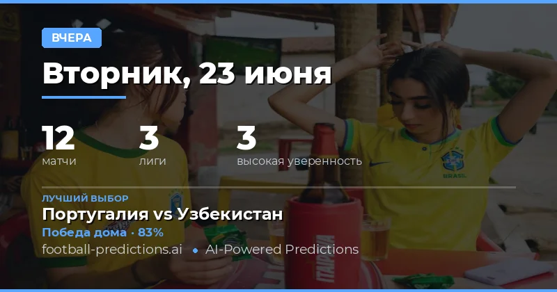 Обзор прогностических ставок за 23 июня 2026 года