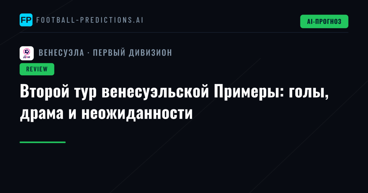 Второй тур венесуэльской Примеры: голы, драма и неожиданности