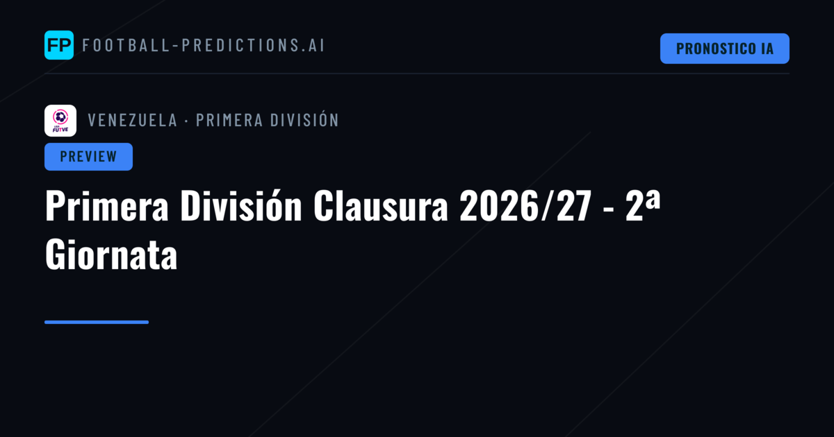 Primera División Clausura 2026/27 - 2ª Giornata