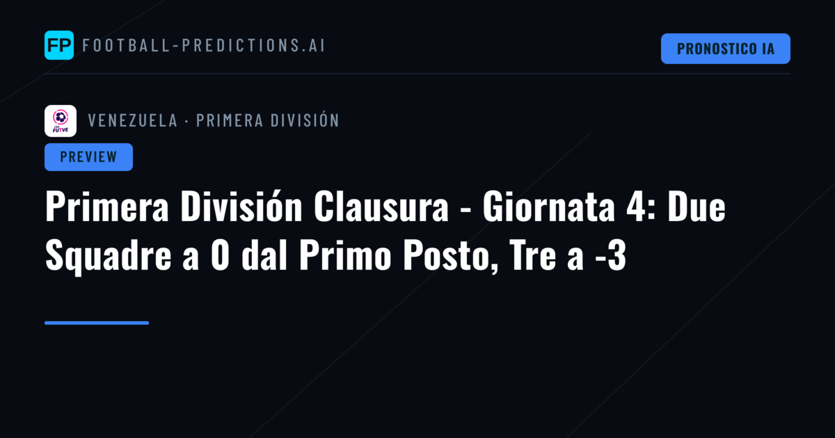 Primera División Clausura - Giornata 4: Due Squadre a 0 dal Primo Posto, Tre a -3