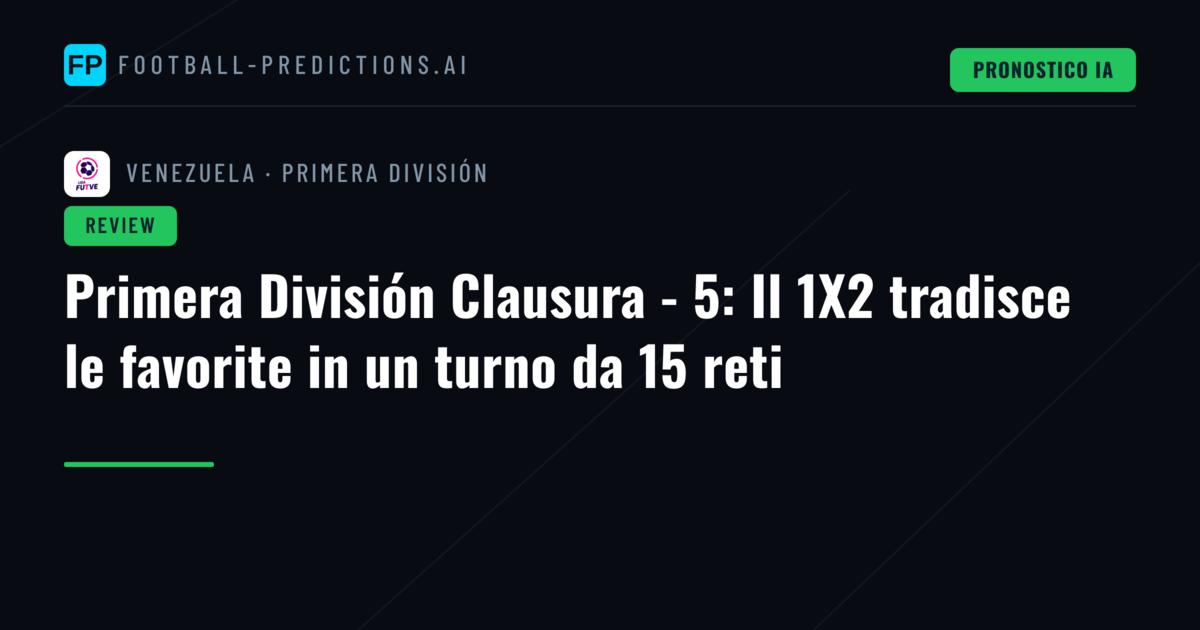 Primera División Clausura - 5: Il 1X2 tradisce le favorite in un turno da 15 reti