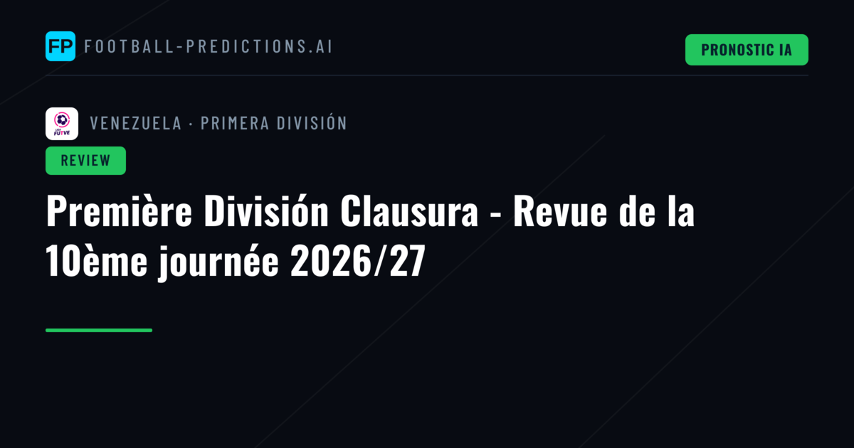 Première División Clausura - Revue de la 10ème journée 2026/27