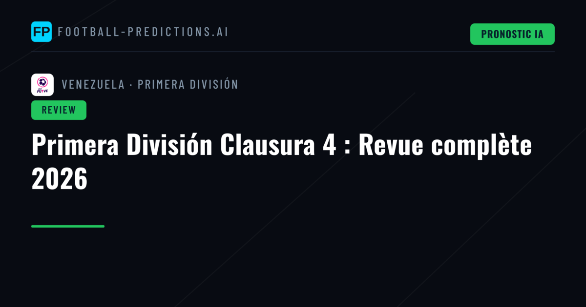 Primera División Clausura 4 : Revue complète 2026