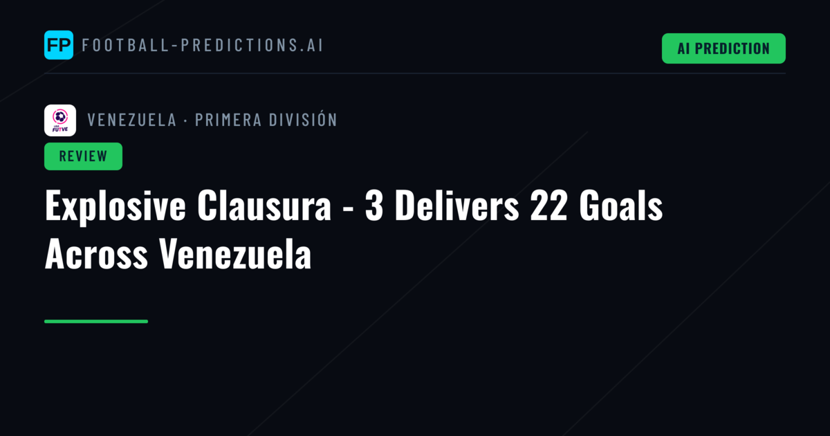 Explosive Clausura - 3 Delivers 22 Goals Across Venezuela