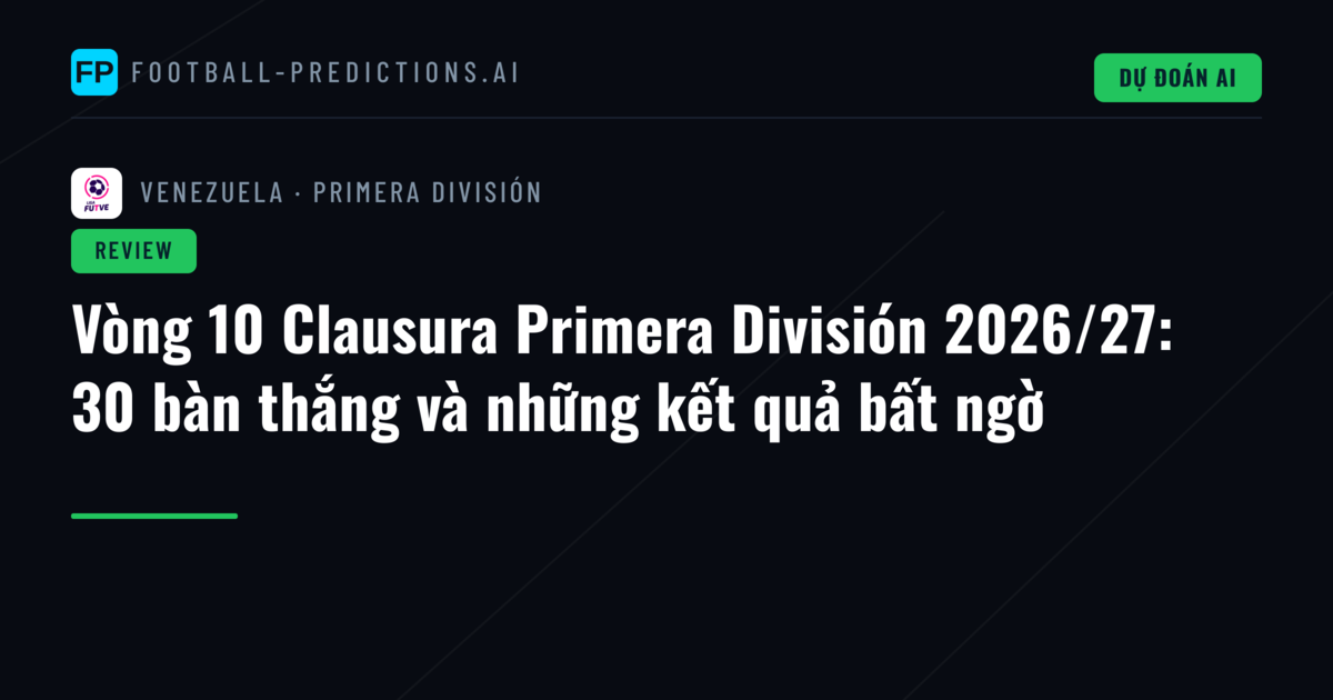 Vòng 10 Clausura Primera División 2026/27: 30 bàn thắng và những kết quả bất ngờ