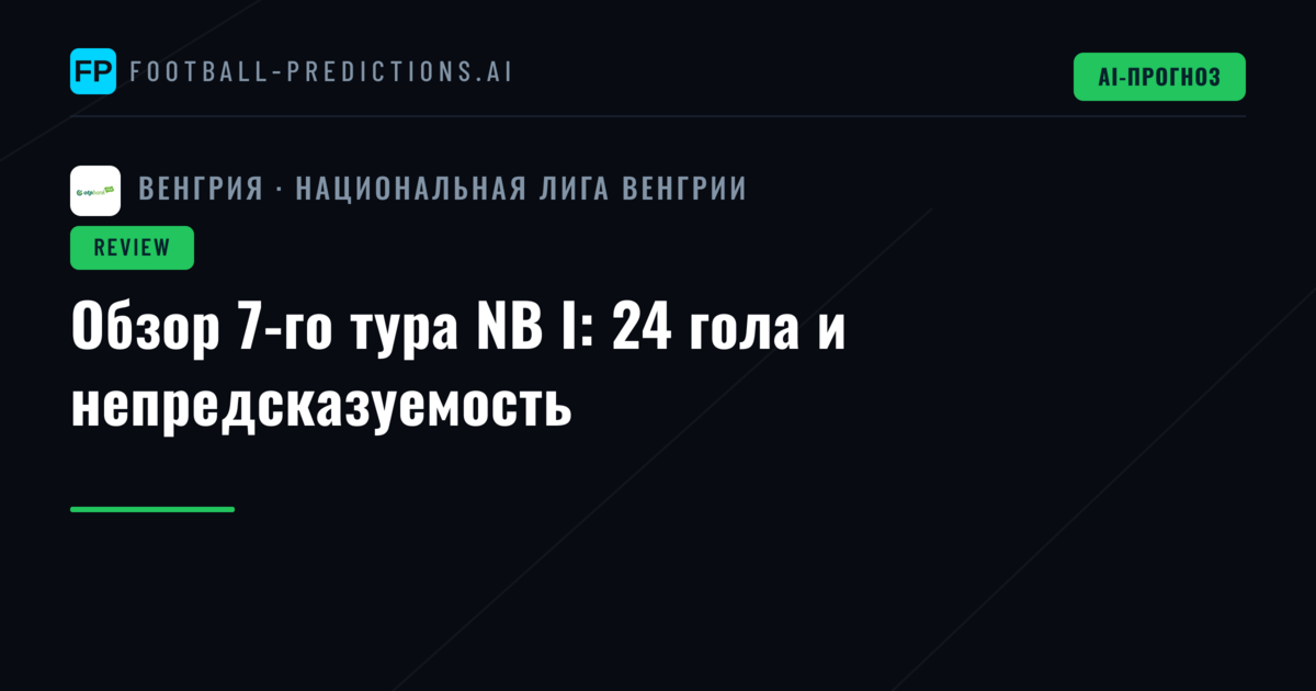 Обзор 7-го тура NB I: 24 гола и непредсказуемость