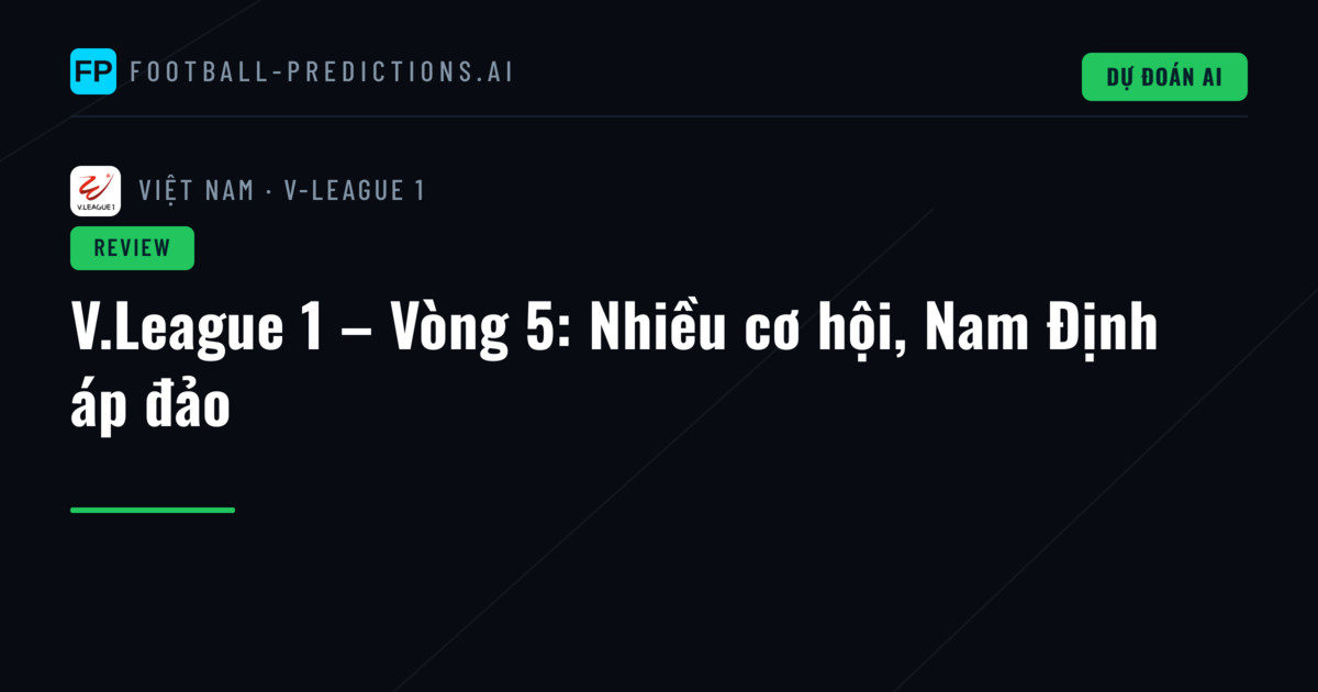 V.League 1 – Vòng 5: Nhiều cơ hội, Nam Định áp đảo