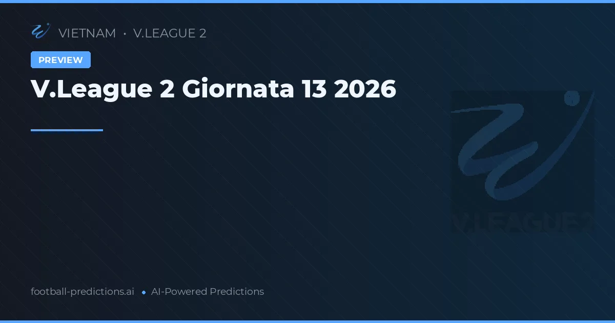 V.League 2 Giornata 13 2026
