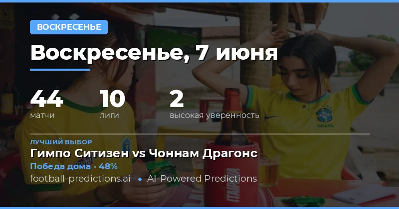 Воскресный футбольный день: анализ и прогнозы на 7 июня 2026 года