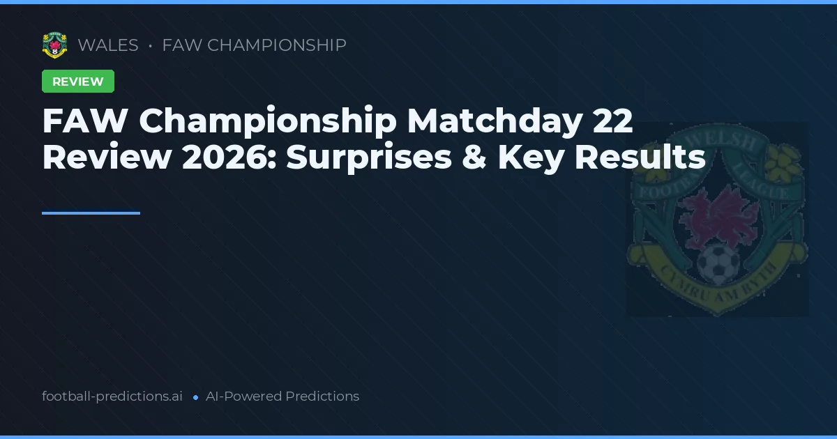 FAW Championship Matchday 22 Review 2026: Surprises & Key Results