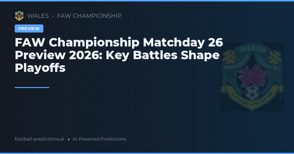 FAW Championship Matchday 26 Preview 2026: Key Battles Shape Playoffs