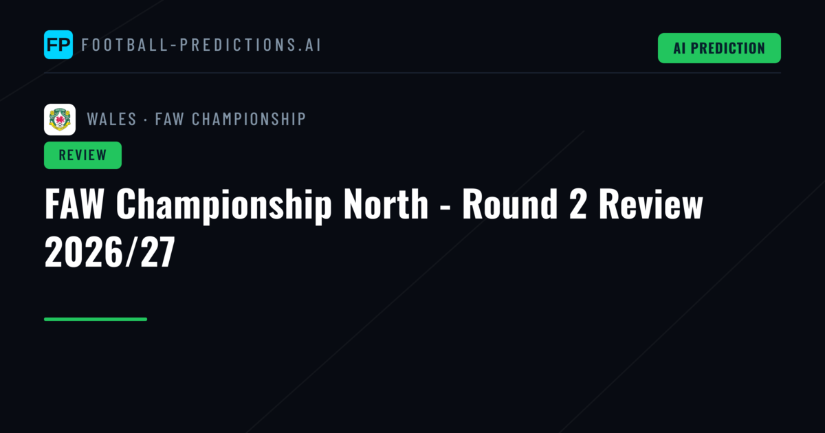 FAW Championship North - Round 2 Review 2026/27