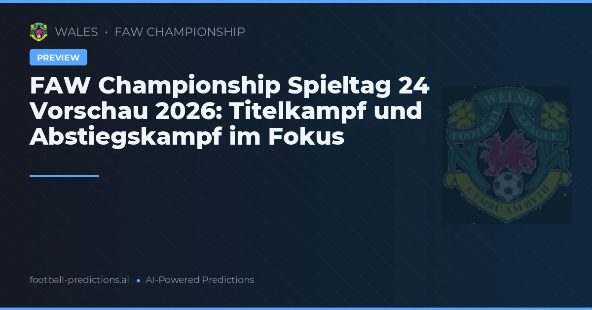 FAW Championship Spieltag 24 Vorschau 2026: Titelkampf und Abstiegskampf im Fokus