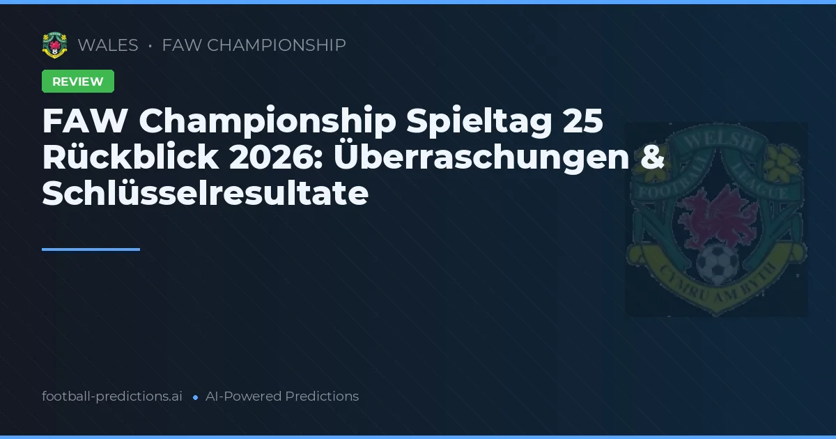 FAW Championship Spieltag 25 Rückblick 2026: Überraschungen & Schlüsselresultate