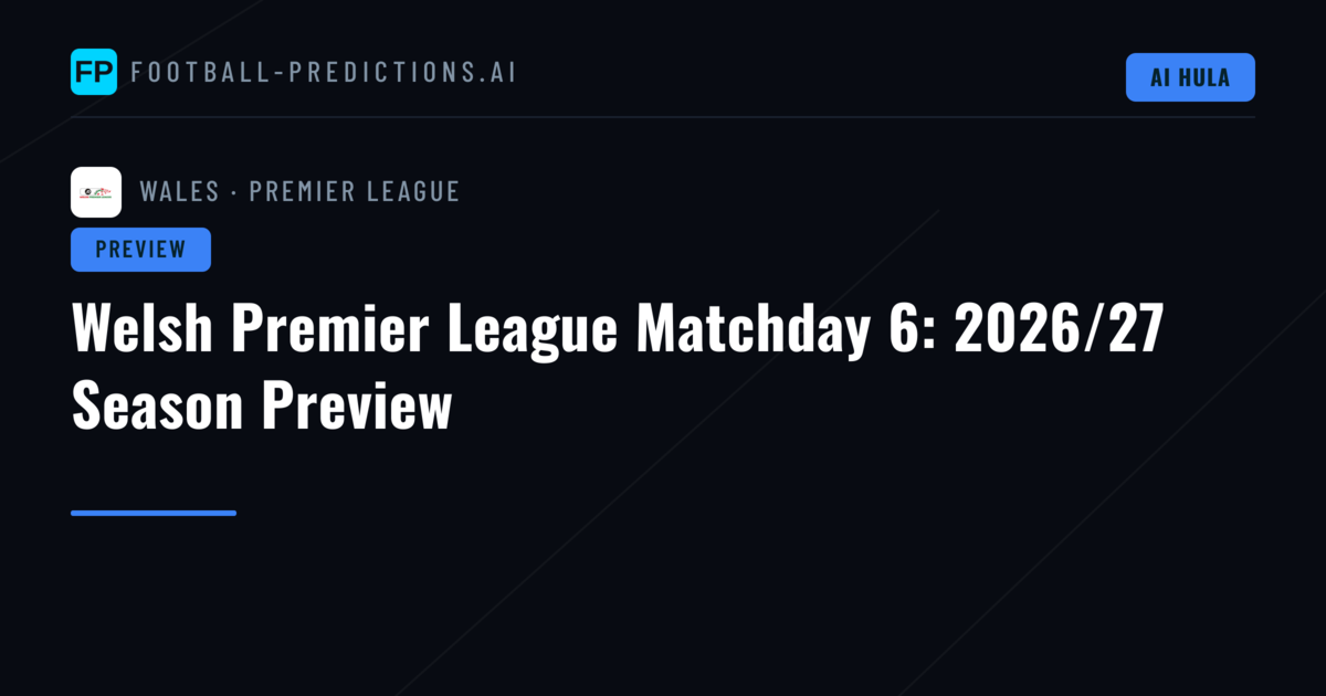 Welsh Premier League Matchday 6: 2026/27 Season Preview