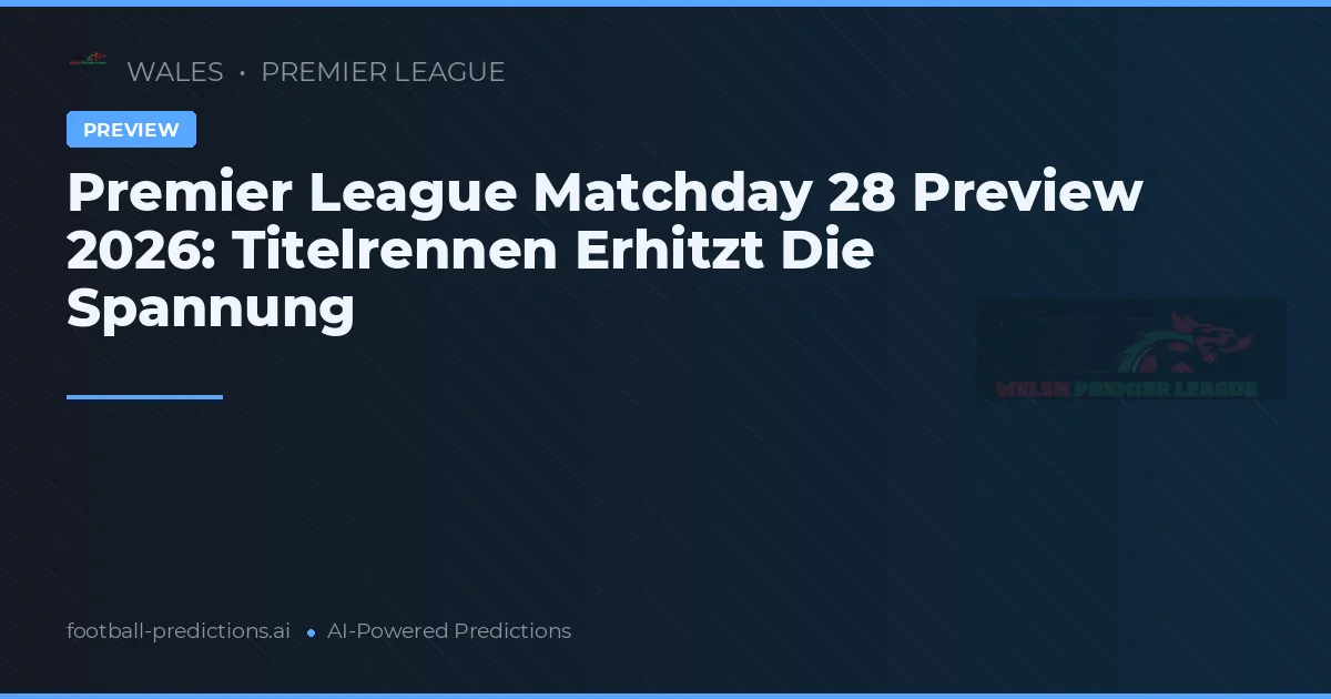 Premier League Matchday 28 Preview 2026: Titelrennen Erhitzt Die Spannung