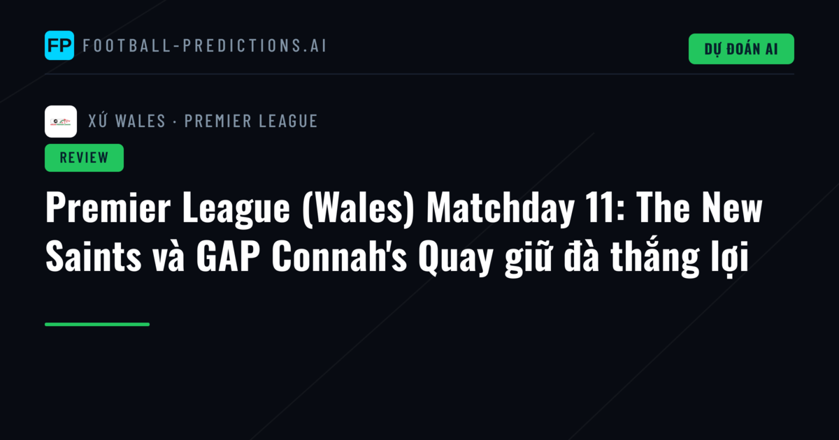 Premier League (Wales) Matchday 11: The New Saints và GAP Connah's Quay giữ đà thắng lợi