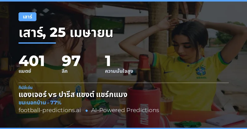 วิเคราะห์ฟุตบอล 25 เมษายน 2026