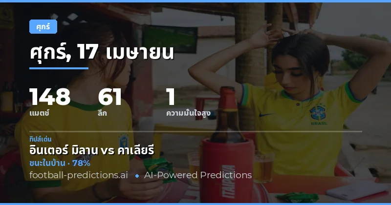 เกมฟุตบอลวันศุกร์ 17 เมษายน 2026: โอกาสและสถิติที่น่าจับตามอง