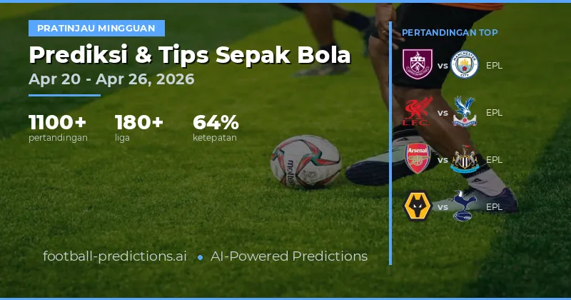 Prediksi Sepak Bola dan Tips Taruhan: Apr 20 – Apr 26, 2026