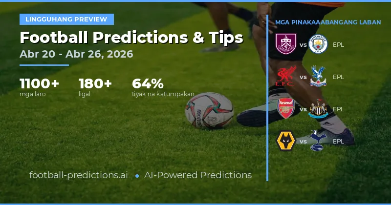 PREDIKSYON SA FUTBOL: APRIL 20-26, 2026 - 1,200 GOL NA LARO!