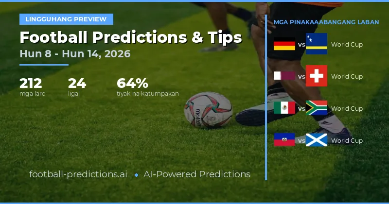 Mga Hula sa Futbol at Mga Tip sa Pagtaya: 8 Hun – 14 Hun 2026