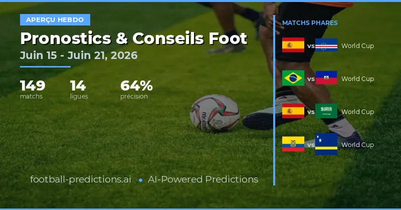 Pronostics Football et Conseils de Paris: 15 Jun – 21 Jun 2026