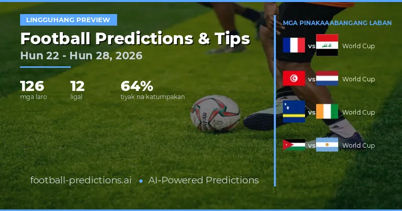 126 na Labang Handa: Football Predictions Hunyo 22-28, 2026