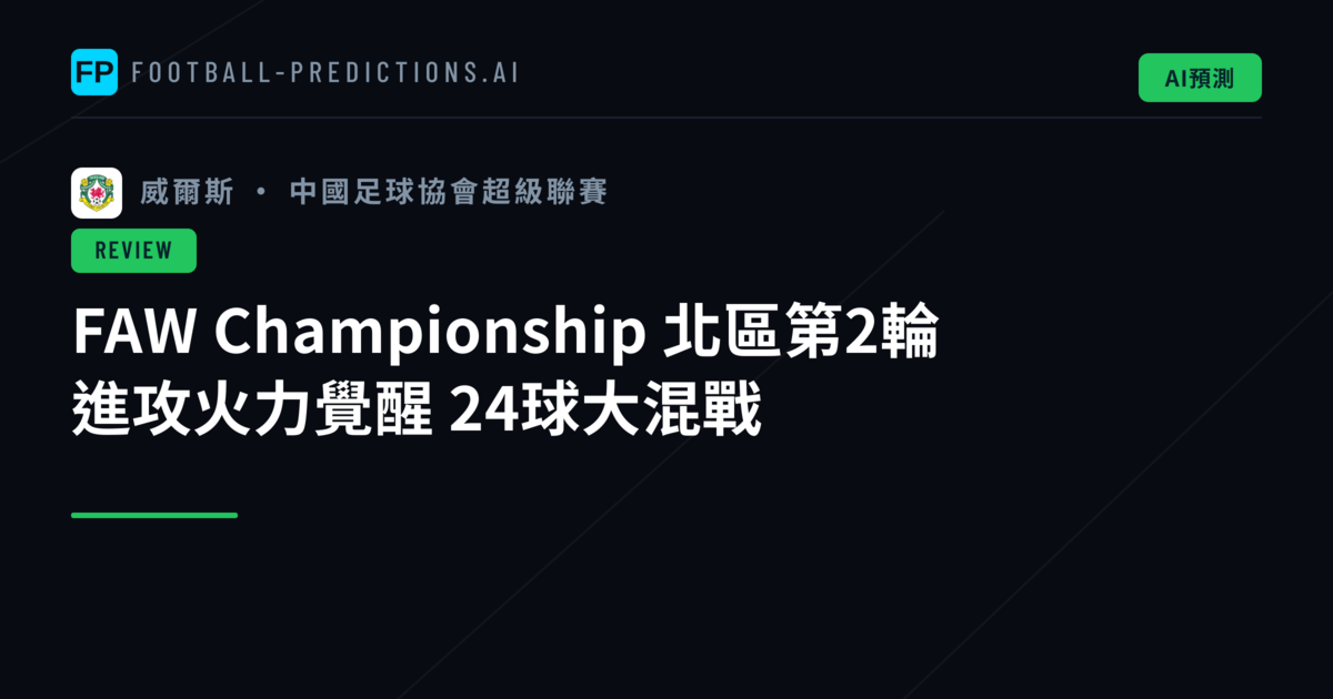 FAW Championship 北區第2輪 進攻火力覺醒 24球大混戰