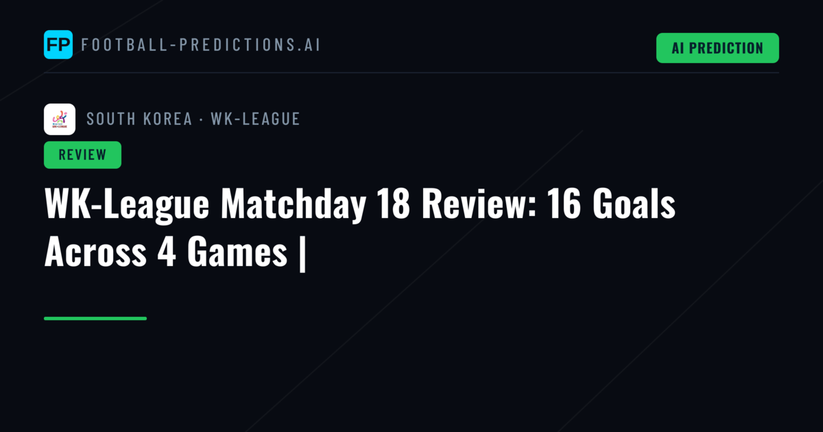 WK-League Matchday 18 Review: 16 Goals Across 4 Games |