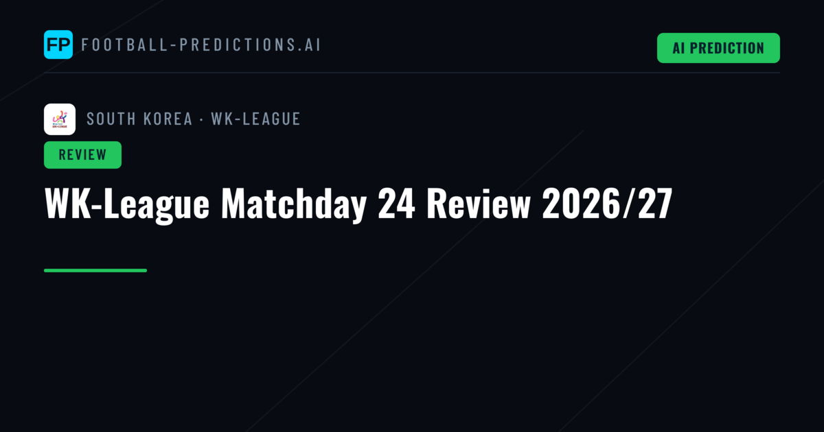 WK-League Matchday 24 Review 2026/27