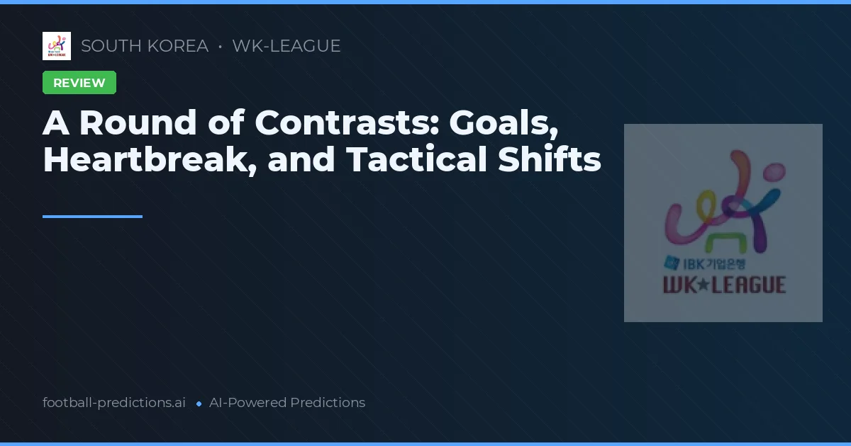 A Round of Contrasts: Goals, Heartbreak, and Tactical Shifts