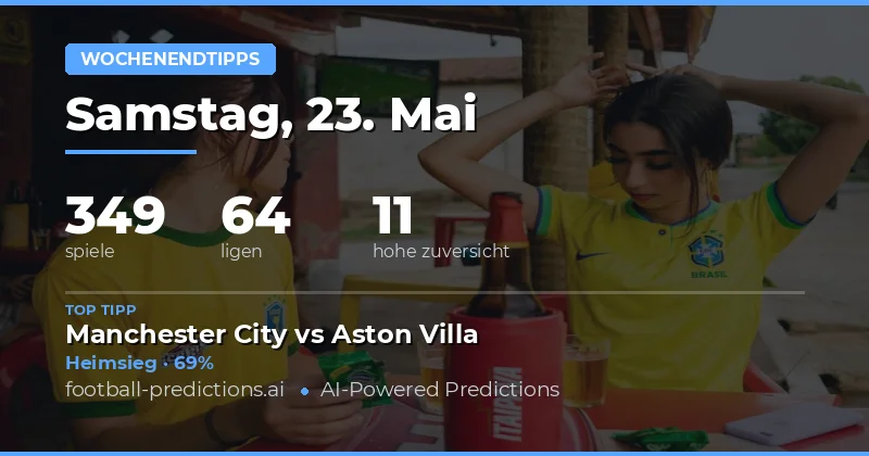Auswahl der besten Fussball Tipps f&uuml;r den 23. bis 24. Mai 2026