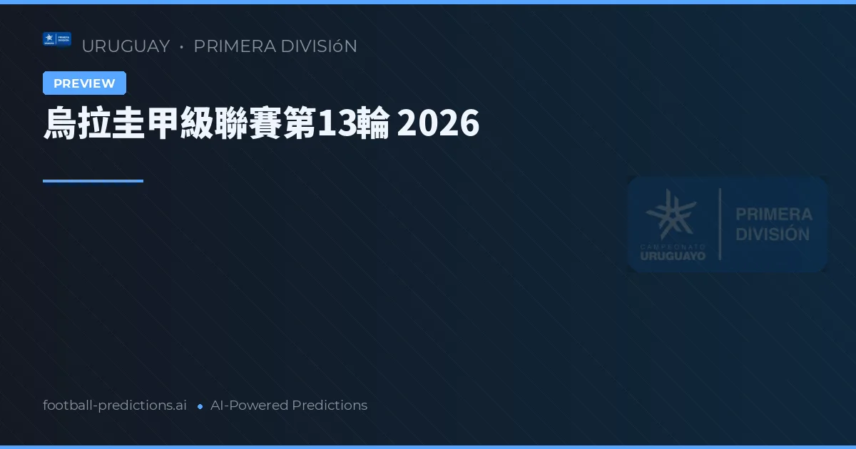 烏拉圭甲級聯賽第13輪 2026