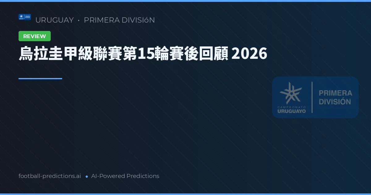 烏拉圭甲級聯賽第15輪賽後回顧 2026