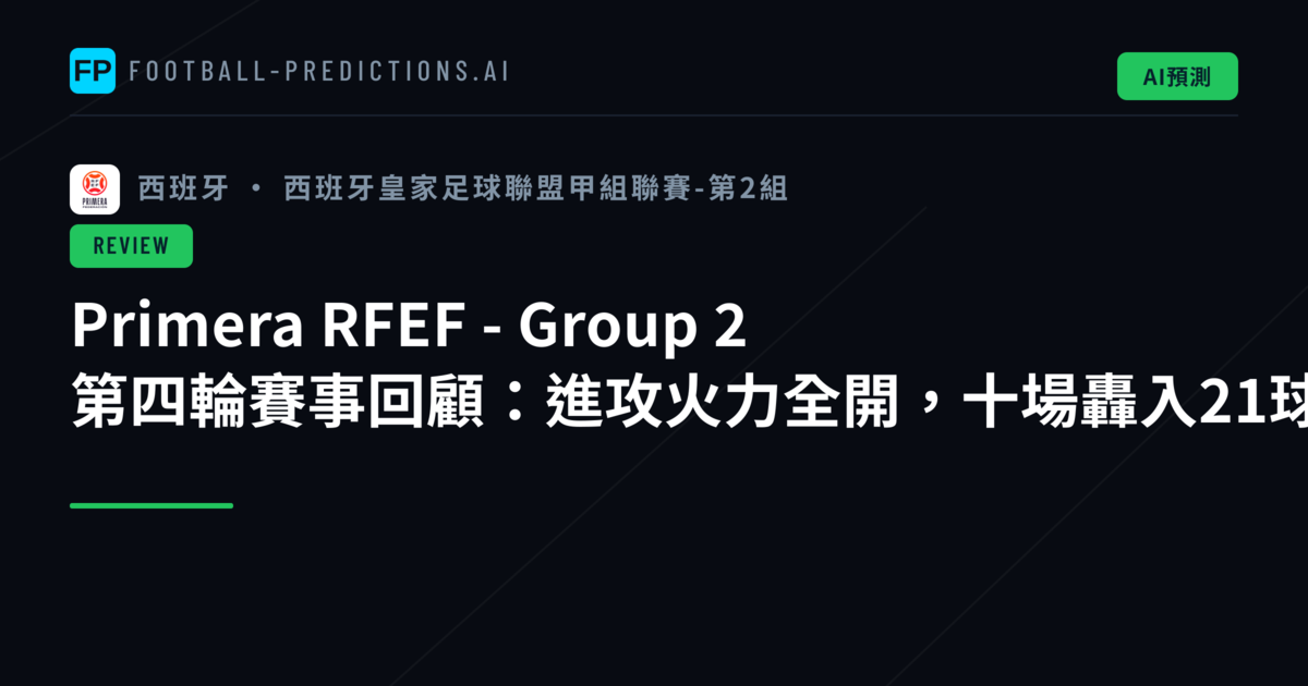 Primera RFEF - Group 2 第四輪賽事回顧：進攻火力全開，十場轟入21球