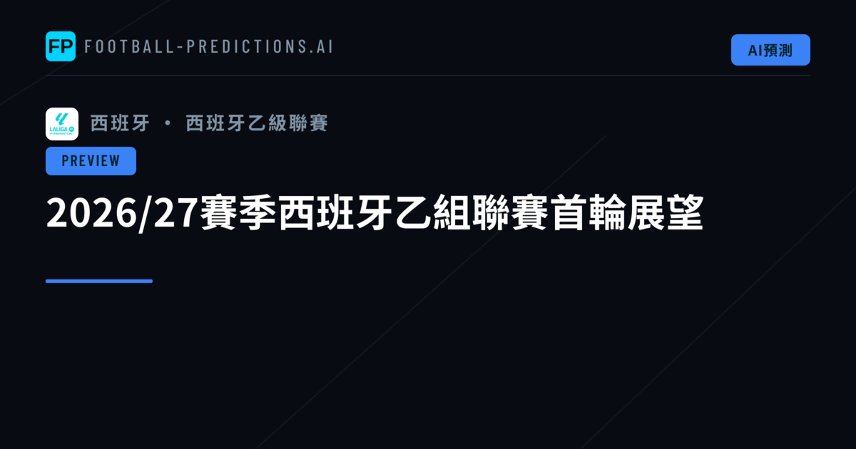 2026/27賽季西班牙乙組聯賽首輪展望
