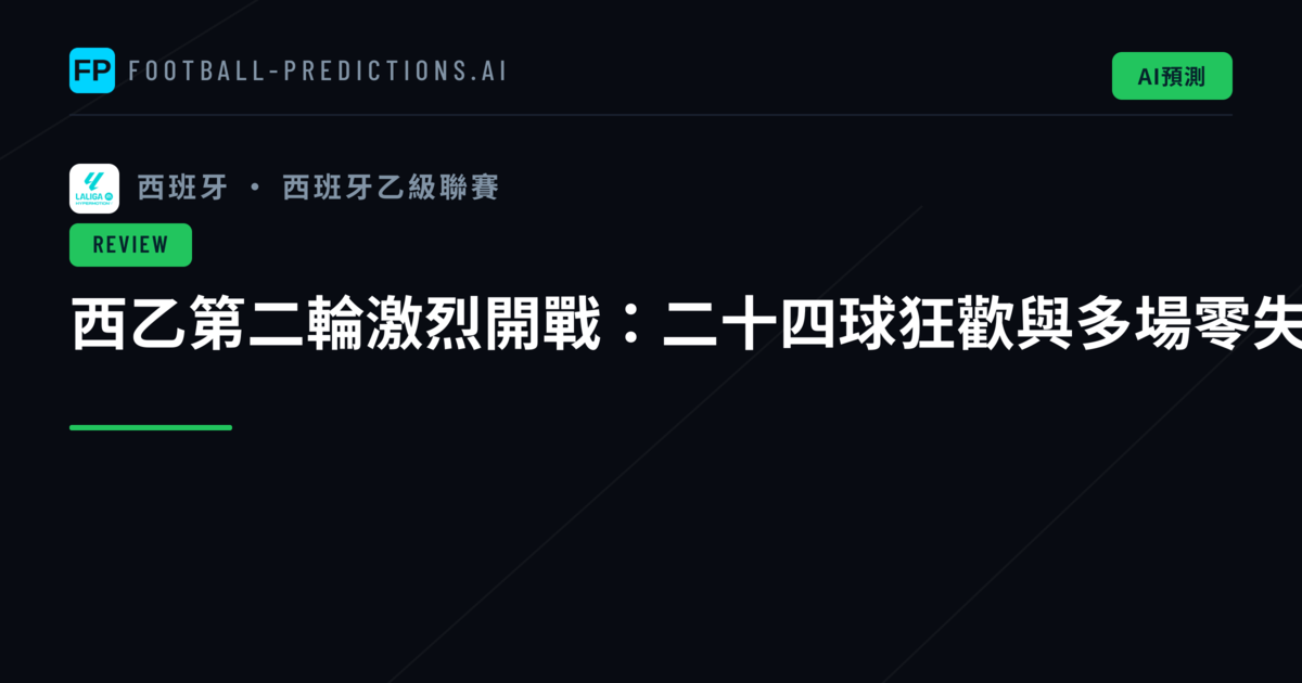 西乙第二輪激烈開戰：二十四球狂歡與多場零失球演繹新賽季走向