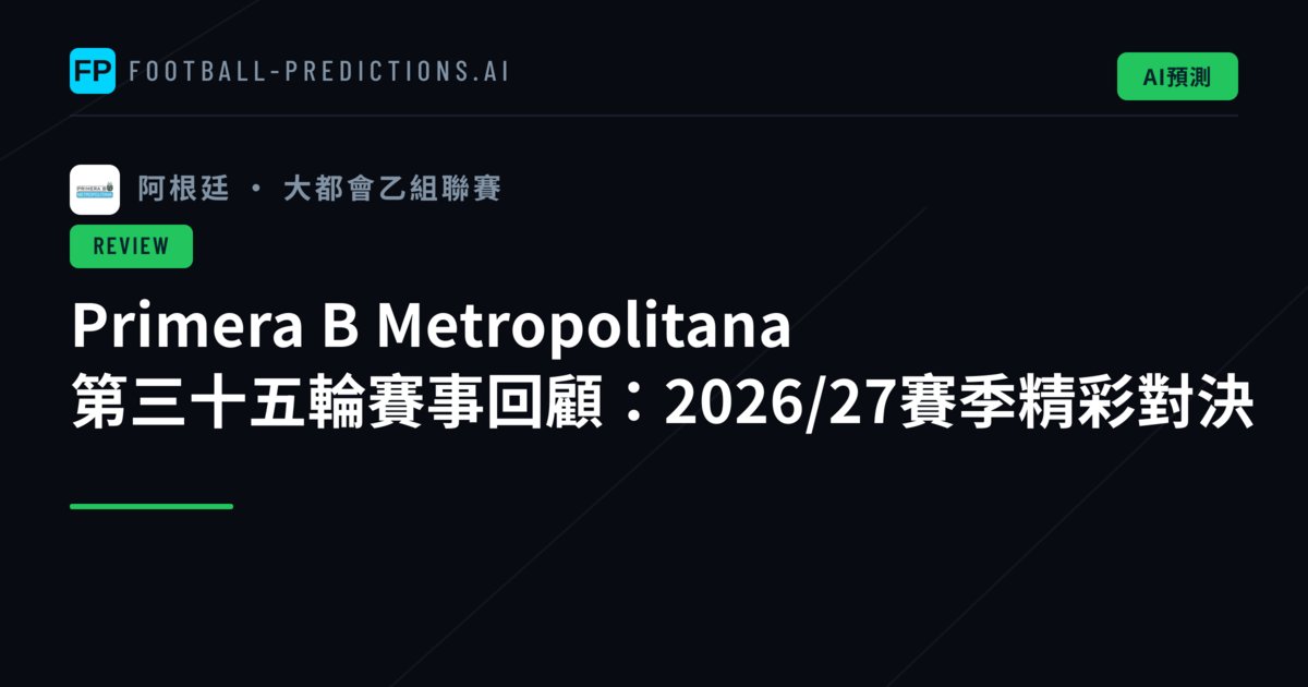 Primera B Metropolitana 第三十五輪賽事回顧：2026/27賽季精彩對決