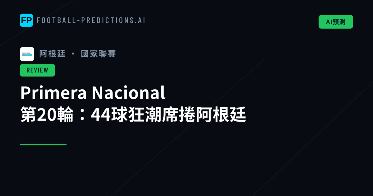 Primera Nacional 第20輪：44球狂潮席捲阿根廷