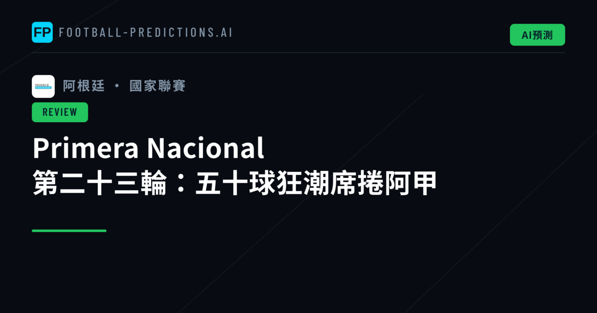 Primera Nacional 第二十三輪：五十球狂潮席捲阿甲