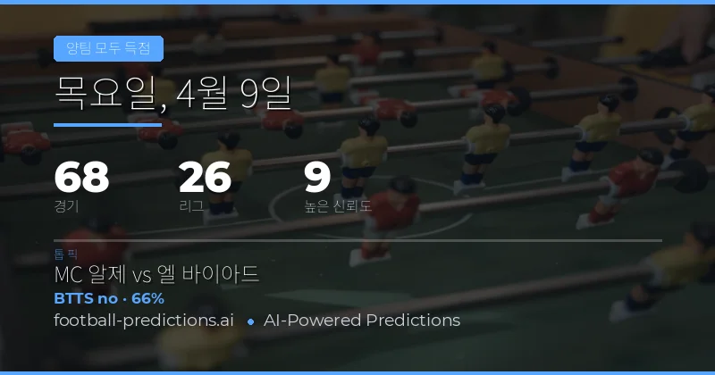 9 Apr 2026 BTTS 예측 전망