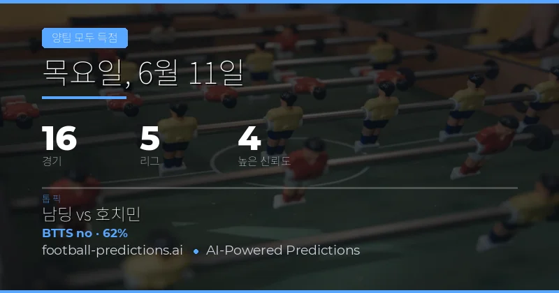 2026년 6월 11일 BTTS 추천