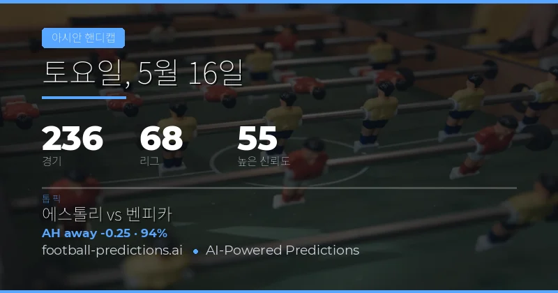 2026년 5월 16일 아시아 핸디캡 전격 분석